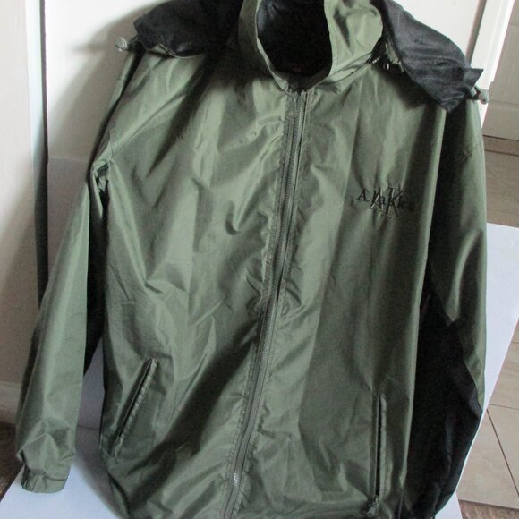 Cheneral Size XL Alaska Jacket Rain Wind Hooded Full Zip Green Black Men - Picture 1 of 8